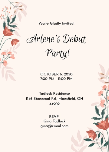 Aesthetic Blooming Floral Invitation Template - Edit Online & Download