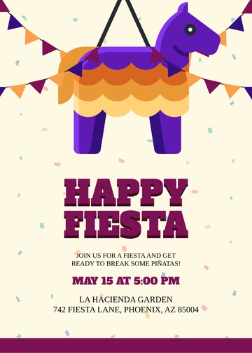 Creative Piñata Fiesta Invitation Template - Edit Online & Download