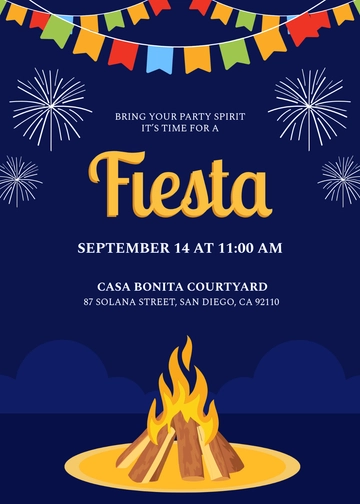 Fiesta Invitation with Flag Design Template - Edit Online & Download