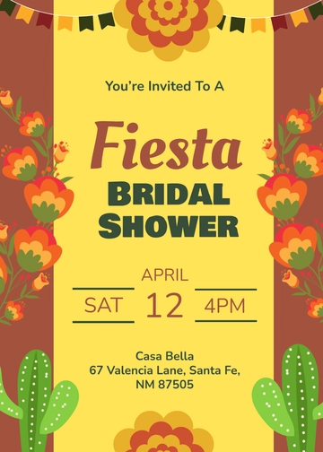 Fiesta Bridal Shower Invitation Template - Edit Online & Download