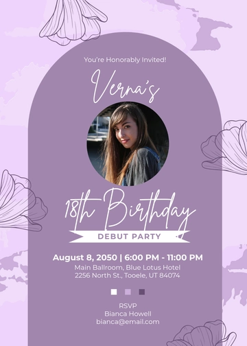 Aesthetic 18th Birthday Celebration Invitation Template - Edit Online & Download