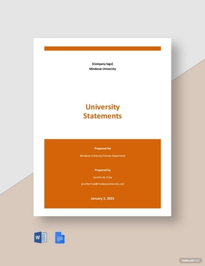 Simple University Statement Template