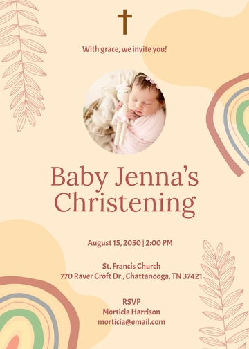 Aesthetic Christening Invitation Template - Edit Online & Download