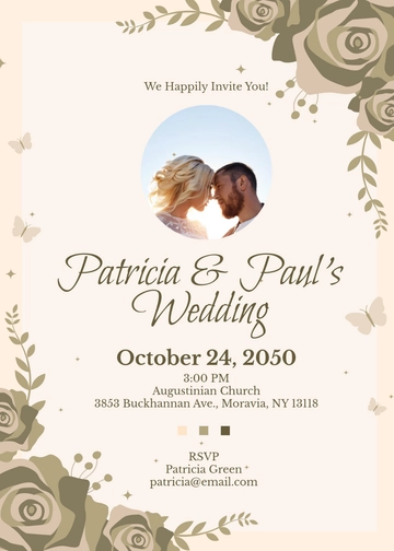 Blank Aesthetic Wedding Invitation Template - Edit Online & Download