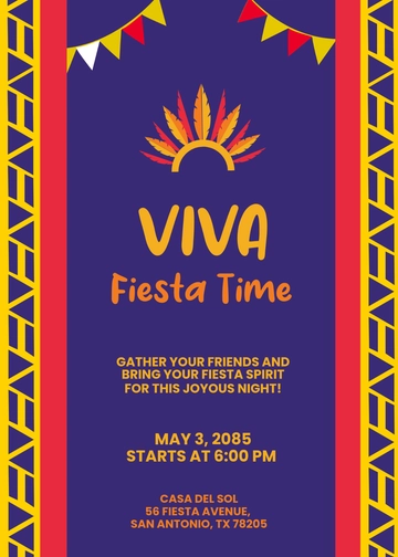 Viva Fiesta Time Invitation Template - Edit Online & Download