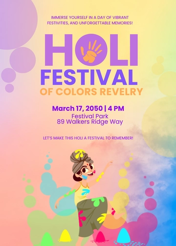 Holi Festival of Colors Invitation Template - Edit Online & Download