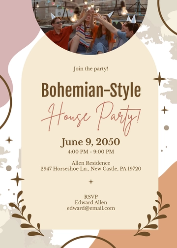 Aesthetic Bohemian Invitation Template - Edit Online & Download