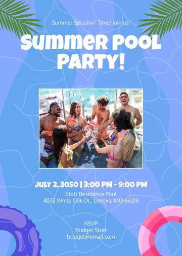 Aesthetic Tropical Summer Invitation Template - Edit Online & Download