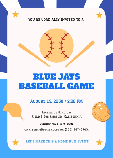 Blue Jays Baseball Invitation Template - Edit Online & Download