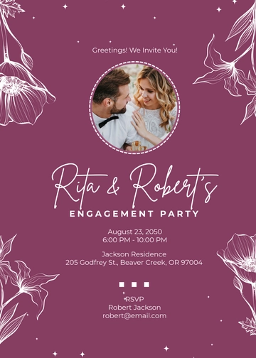 Simple Aesthetic Burgundy Invitation Template - Edit Online & Download