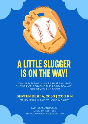 Baseball Baby Shower Invitation Template - Edit Online & Download