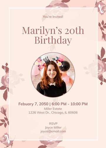 Aesthetic Dusty Rose Invitation Template - Edit Online & Download