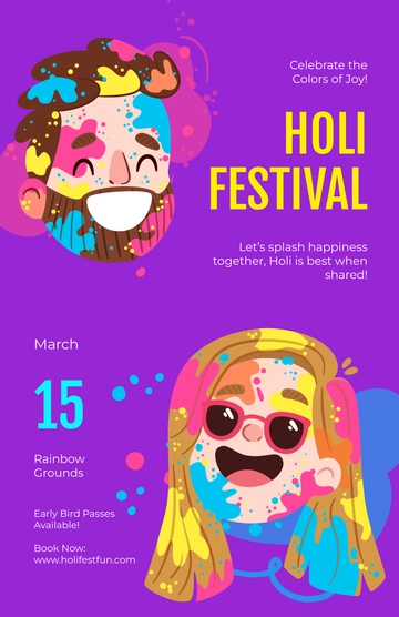 Holi Watercolor Poster Template - Edit Online & Download