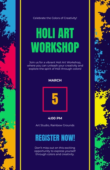 Holi Artistic Poster Template - Edit Online & Download