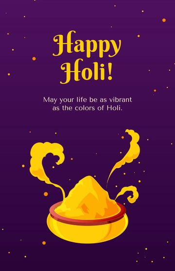 Gold Holi Wishes Poster Template - Edit Online & Download