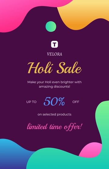 Holi Poster for Businesses Template - Edit Online & Download