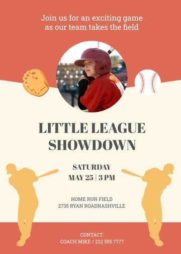 Little League Baseball Invitation Template - Edit Online & Download
