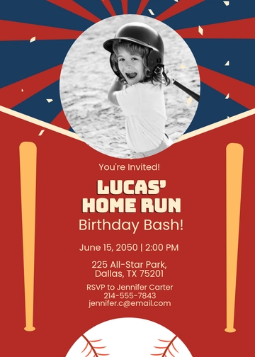 Baseball Photo Invitation Template - Edit Online & Download
