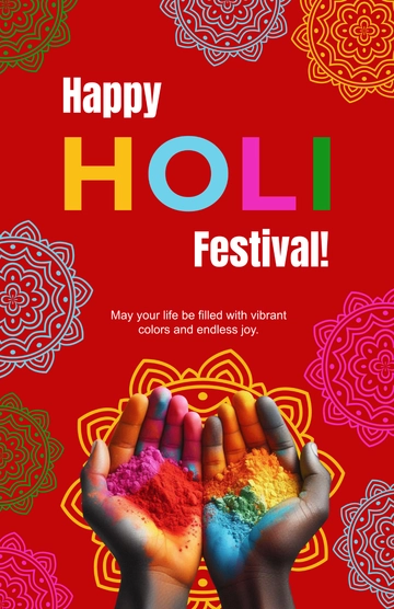 Happy Holi Festival Template - Edit Online & Download