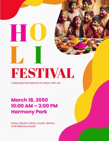 Holi Festival Flyer Template - Edit Online & Download