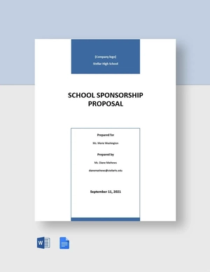 School Sponsorship Proposal Template