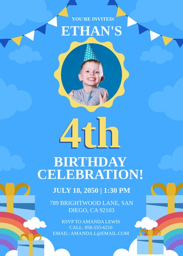 Rainbow Boy Birthday Invitation Template - Edit Online & Download