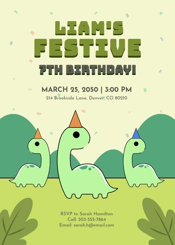 Dino Boy Birthday Invitation Template - Edit Online & Download