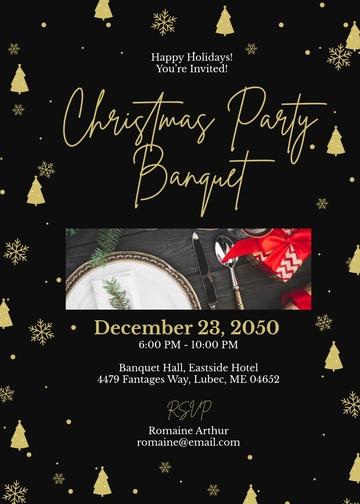 Aesthetic Holiday Banquet Invitation Template - Edit Online & Download