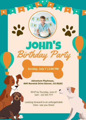 Puppy Boy Birthday Invitation Template - Edit Online & Download