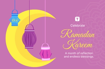 Colorful Paper Lanterns Ramadan Banner Template - Edit Online & Download