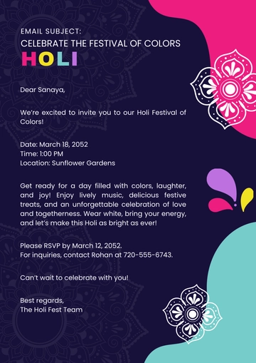 Holi Email Template - Edit Online & Download