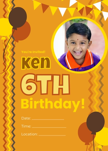 Blank Tamil Boy Birthday Invitation Template - Edit Online & Download