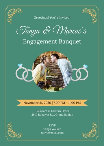 Green Banquet RSVP Invitation Template - Edit Online & Download
