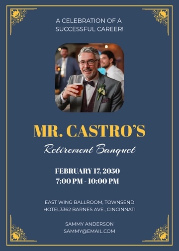 Professional Retirement Banquet Invitation Template - Edit Online & Download