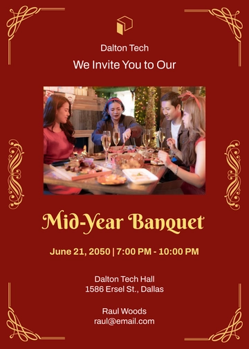 Red and Gold Banquet Invitation Template - Edit Online & Download