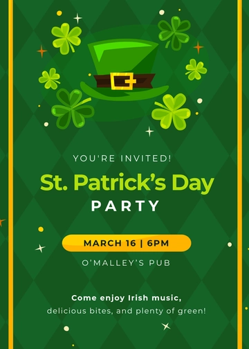 St. Patrick's Day Party Invitation Template - Edit Online & Download