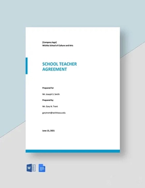 School Teacher Agreement Template