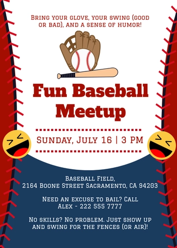 Funny Baseball Meet Invitation Template - Edit Online & Download
