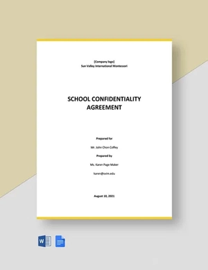 School Confidentiality Agreement Template