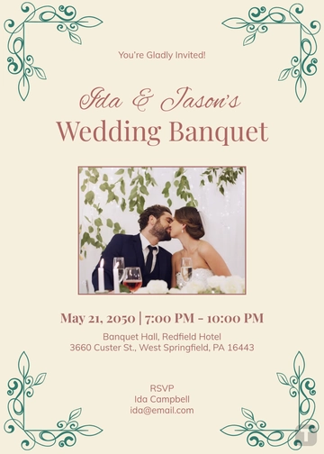 Simple Banquet Event Invitation Template - Edit Online & Download