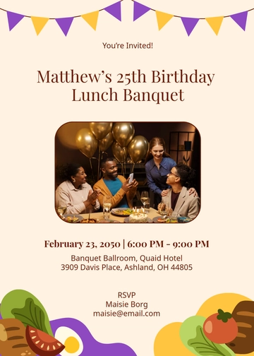 Creative Lunch Banquet Invitation Template - Edit Online & Download