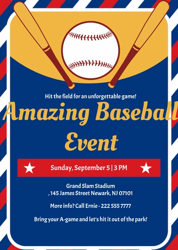 Amazing Baseball Invitation Design Template - Edit Online & Download