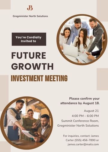 Business Investment Meeting Invitation Template - Edit Online & Download