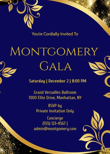 Luxury Blue Party Invitation Template - Edit Online & Download
