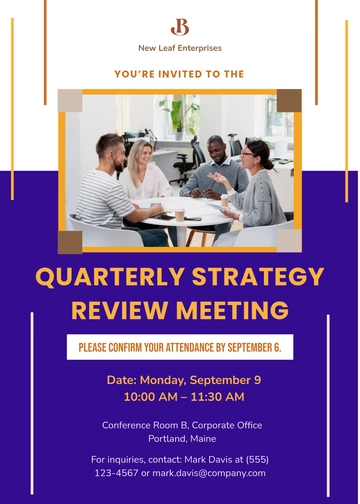 Internal Business Meeting Invitation Template - Edit Online & Download