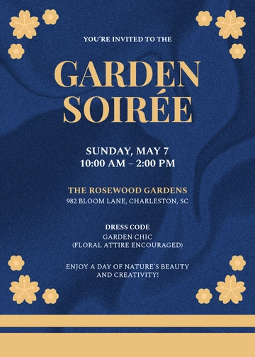 Aesthetic Blue Floral Invitation Template - Edit Online & Download