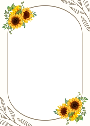 Yellow Sunflower Border Invitation Template - Edit Online & Download