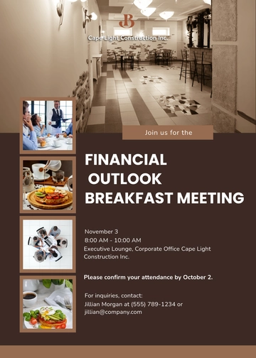 Business Breakfast Meeting Invitation Template - Edit Online & Download