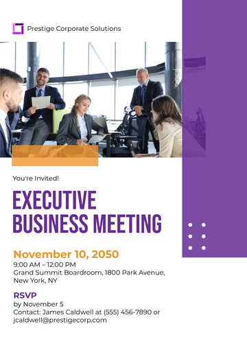 Executive Business Meeting Invitation Template - Edit Online & Download