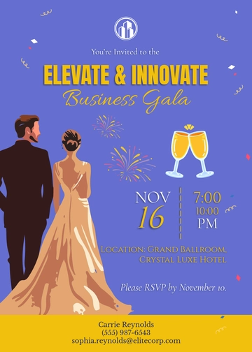Colorful Gala Business Meeting Invitation Template - Edit Online & Download